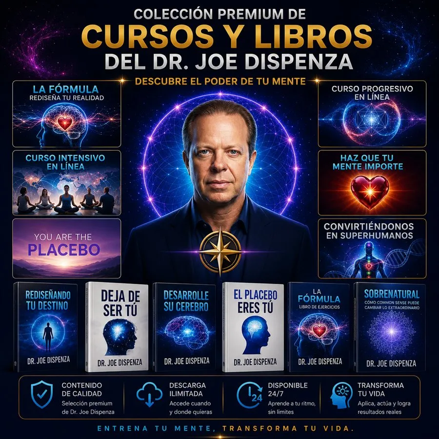 Colección de cursos y libros del Dr. Joe Dispenza dentro de la Biblioteca Premium